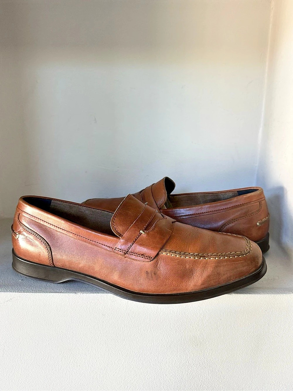 Cole Haan Grand OS Leather Penny Loafers Brown US 12 M